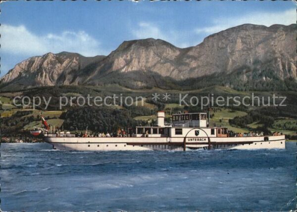 Dampfer Seitenrad Unterach Attersee Höllengebirge
