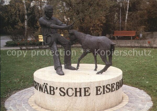 Skulpturen Bronceskulptur Bauer und Geissbock Meck