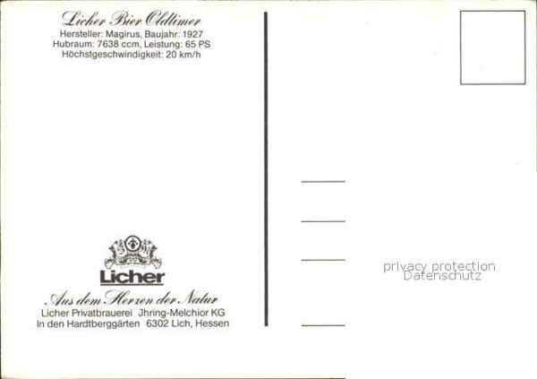 Autos Licher Bier Oldtimer Privatbrauerei Lic – Bild 2
