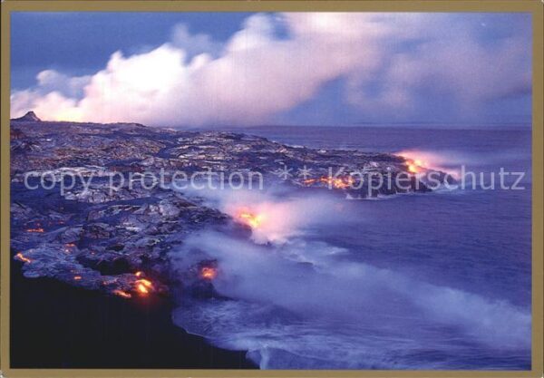 Vulkane Geysire Vulcans Geysers Lava meets the Sea Kamoamoa Black Sand
