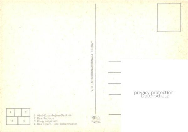 Alma-Ata Almaty Abai-Kunanbajew-Denkmal Rathaus Kongres – Bild 2