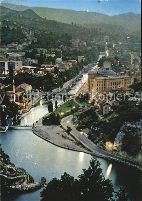 Sarajevo u noci Nachtaufnahme