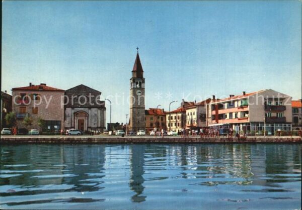 Umag Umago Istrien Ansicht vom Meer aus Turm
