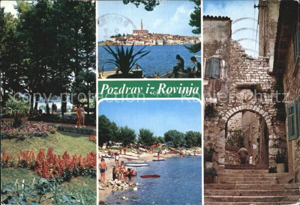 Rovinj Istrien Park Promenade Strand Altstadt