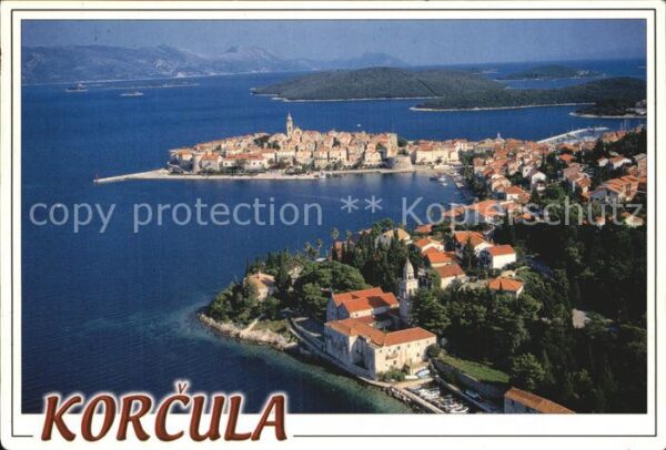 Korcula Küstenort Fliegeraufnahme