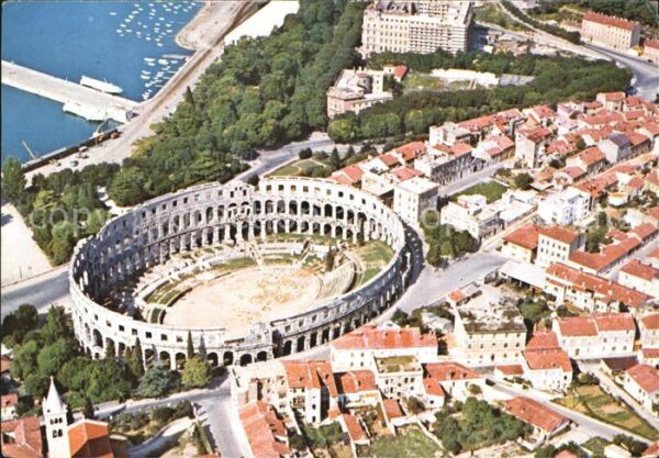 Pola Pula Croatia Amphitheater Fliegeraufnahme