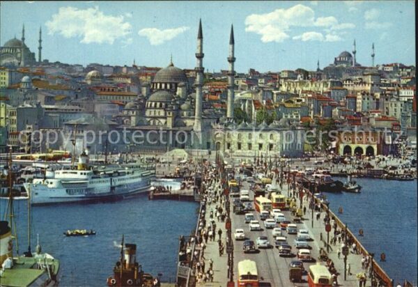 Istanbul Constantinopel Galatabrücke Neue Moschee