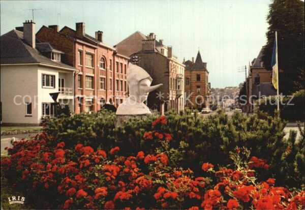 Stavelot Liege Entree de Ville Statue du Blanc Moussi
