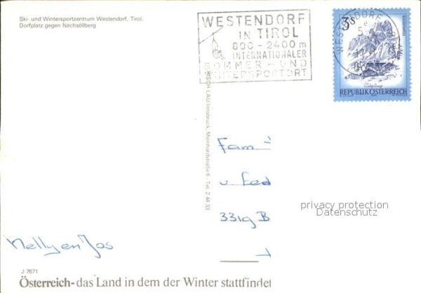 Westendorf Tirol Dorfplatz gegen Nachsöllberg Kirche Eis – Bild 2