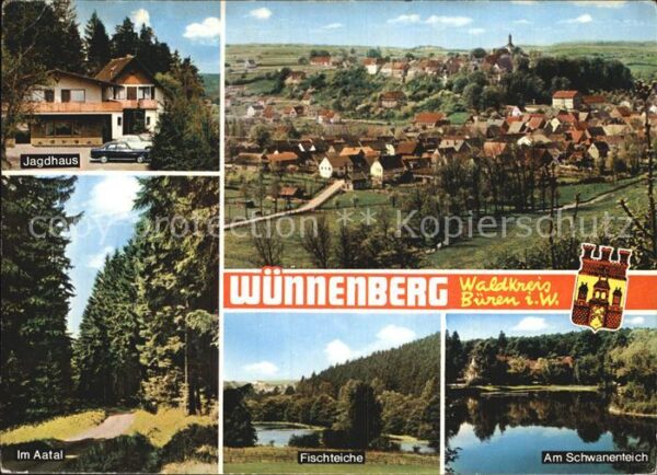 Wuennenberg Gesamtansicht Jagdhaus Aatal Fischteich