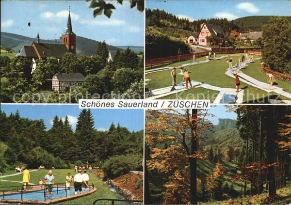 Zueschen Sauerland Ortsansicht mit Kirche Wassertreten Wal