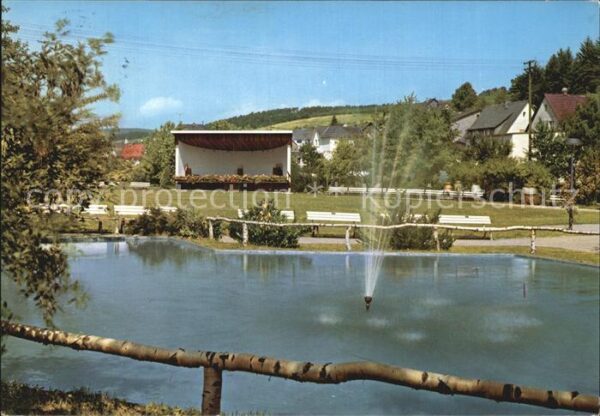 Bad Endbach Musikpavillon Springbrunnen im Kurpark