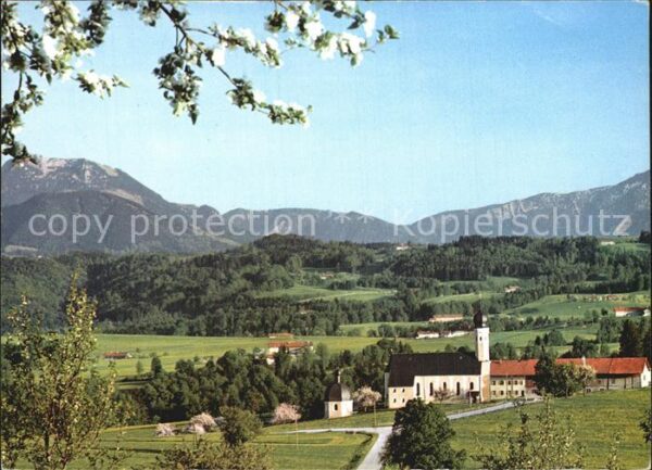 Willparting Irschenberg Ortsansicht mit Kirche Alpenpanorama