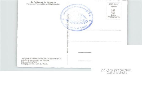 Grosser Feldberg Taunus Sender Fliegeraufnahme Original Strähle – Bild 2