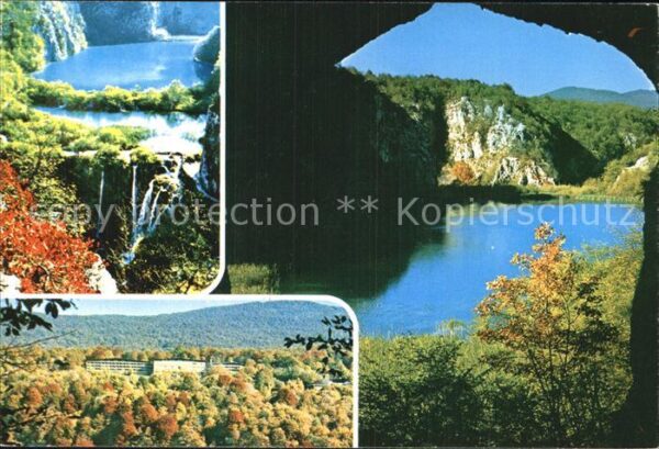 Plitvicka Jezera Panorama mit Wasserfall