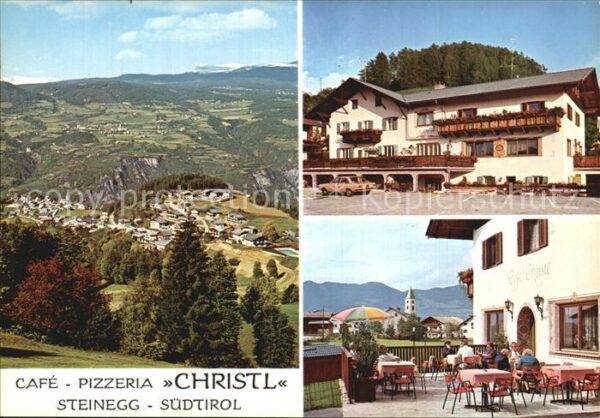 Steinegg Karneid Suedtirol Cafe Pizzaria Christel Terrasse Aussena