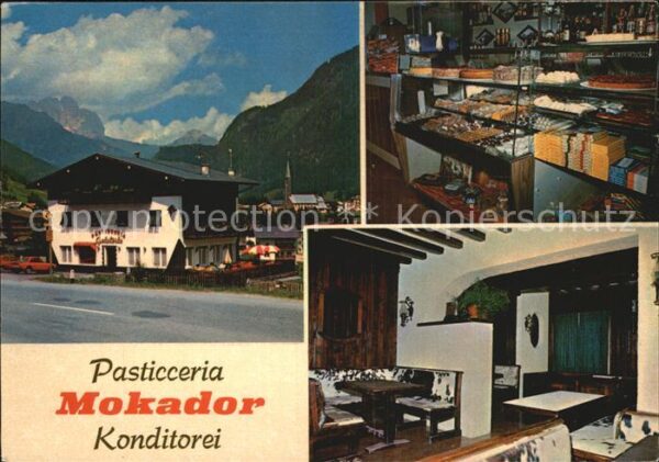 Pozza di Fassa Konditorei Mokador Inneres und Aussenan