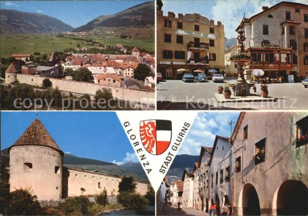 Glurns Teilansicht Burg Dorfplatz