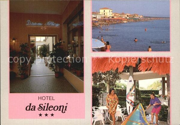 Cecina Mare Hotel Da Sileoni Strand Empfang