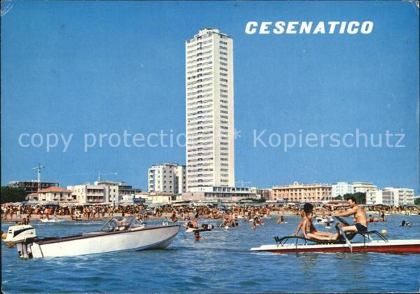 Cesenatico Hotels am Strand vom Meer aus gesehen