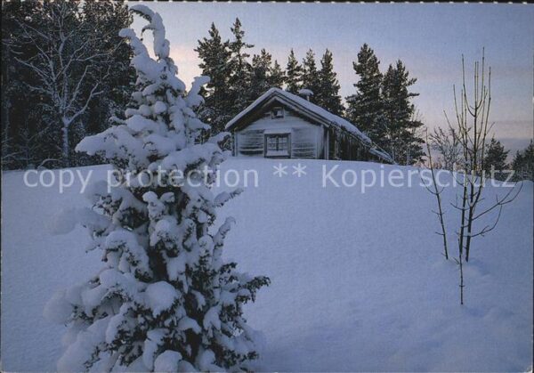 Smaland Hütte im Schnee