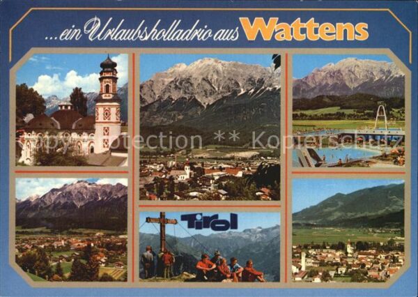 Wattens Kirche Panorama Bergkreuz Freibad