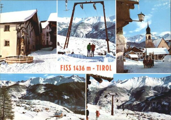 Fiss Tirol Kirche Skipisten Skilift Dorfbrunnen