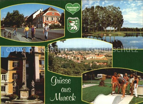 Mureck See Minigolf Teilansicht Postmeilensäul