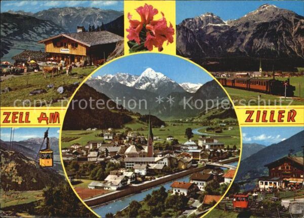 Zell Ziller Tirol Bergbahn Almhütte Teilansicht Seilbahn