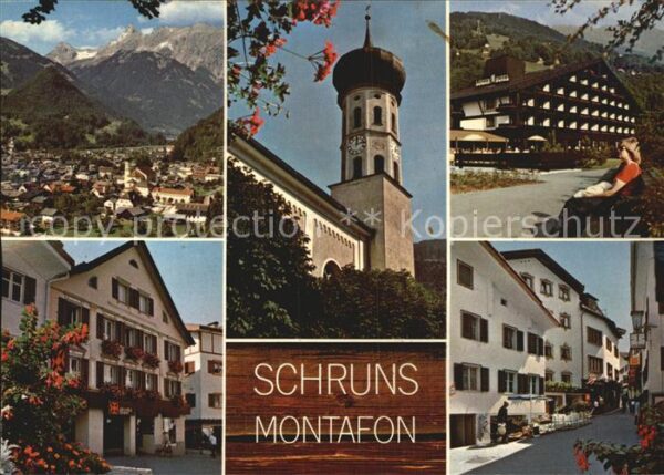 Schruns Vorarlberg Fussgängerzone Hotel Löwen Kirche