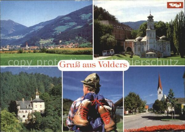 Volders Stadtansichten Panorama Kirche Burg Wan