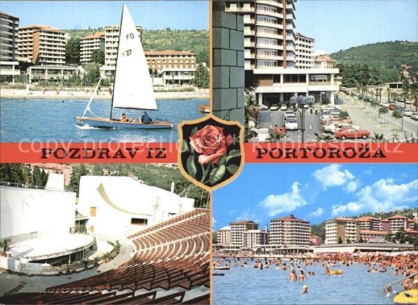 Portorose Istrien Teilansicht Arena Strand