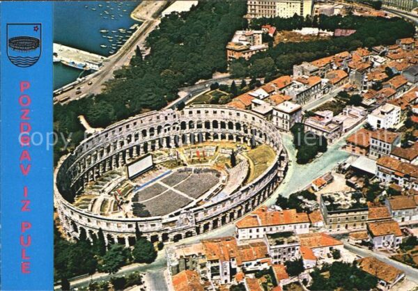 Pola Pula Croatia Fliegeraufnahme Amphitheater