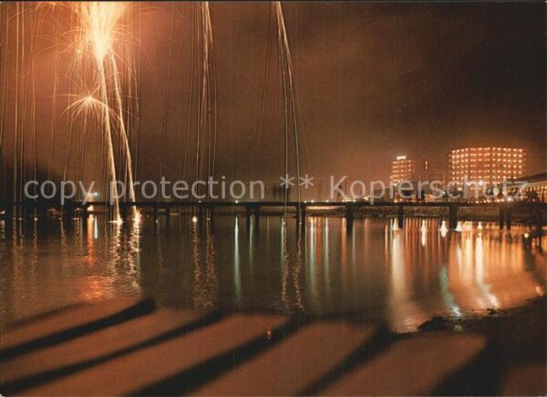 Portoroz Feuerwerk bei Nacht