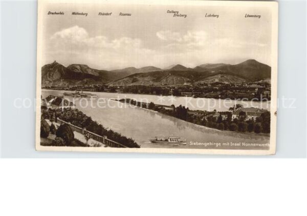 Nonnenwerth Panorama mit Drachenfels Lohnberg