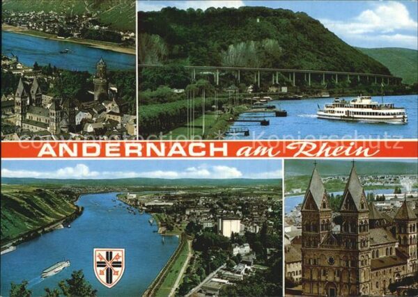 Andernach Panorama Rheintal Brücke Dampfer Dom