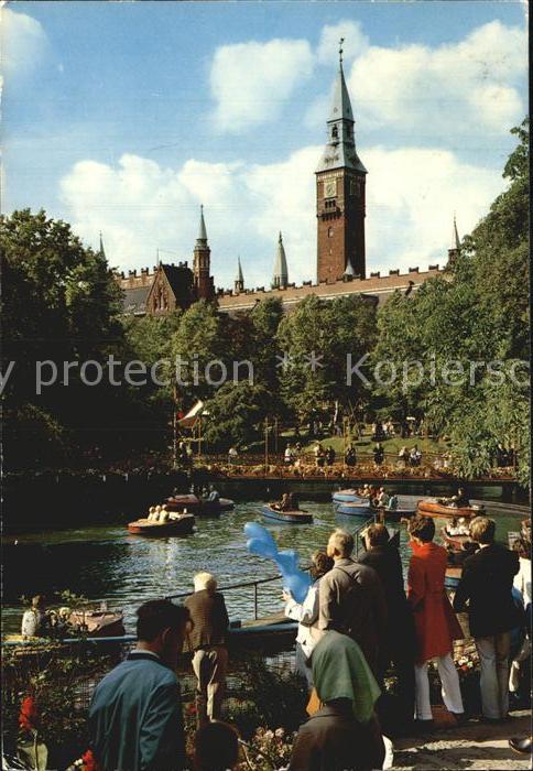 Kopenhagen Tivoli Park and Town Hall Tower