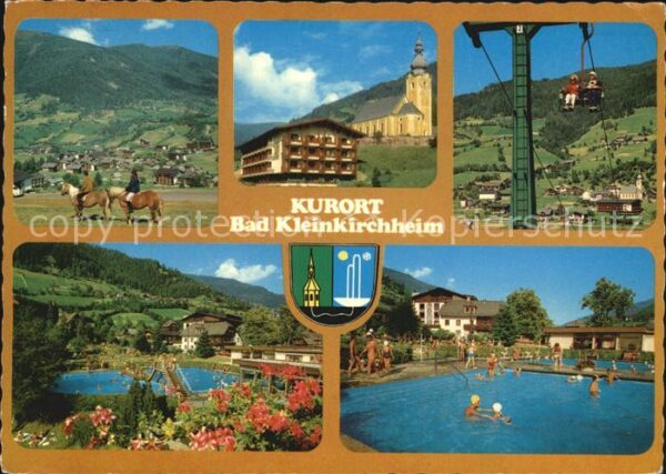 Bad Kleinkirchheim Kaernten Teilansichten Kurort Kirche Schwimmbad