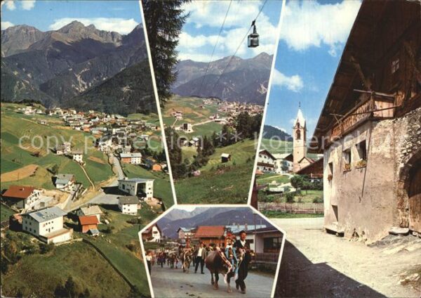 Serfaus Tirol Teilansichten Kirche Alpenpanorama Vieh