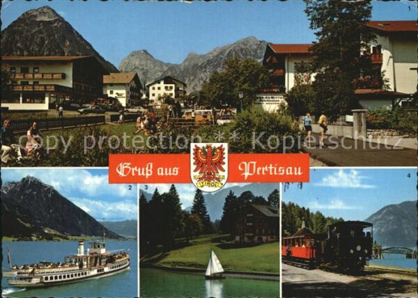 Pertisau Achensee Dorfpartie mit Blick auf Karwendelgebir