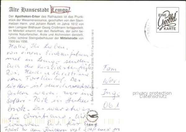 Lemgo Apotheken Erker des Rathauses Fussgänge – Bild 2