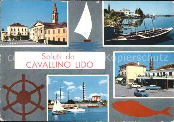 Cavallino Venezia Teilansichten Kirchturm Hafen Leuchttur