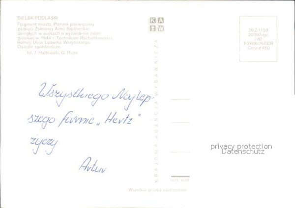 Bielsk Podlaski Fragment miasta Pomnik Technikum Rachun – Bild 2