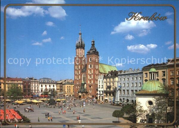 Krakow Krakau Rynek Glowny Kosoidt Mariacki Kosciol S