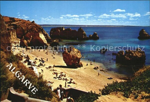 Lagos Algarve Portugal Praia de D. Ana Strand Felsküste Algarv