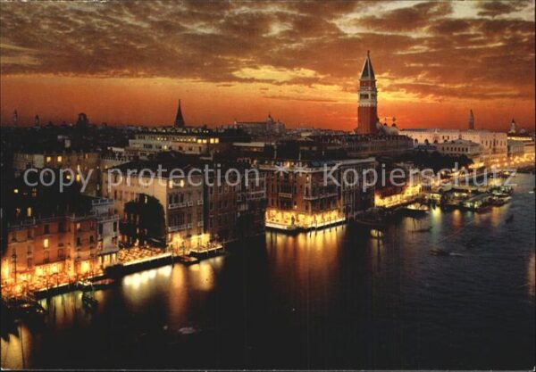 Venezia Venedig Bacino San Marco notturno Nachtaufnahme