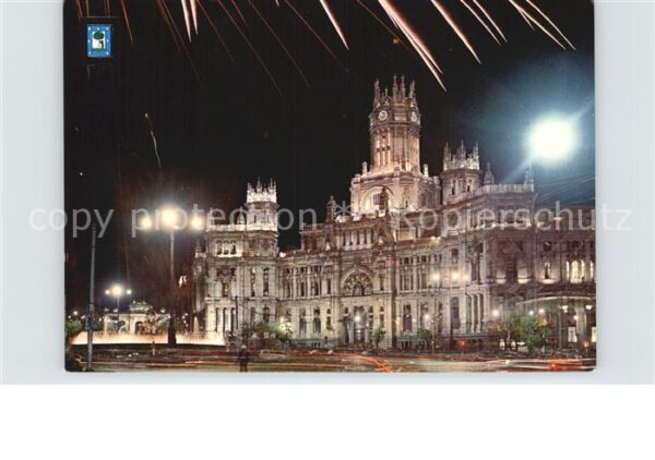 Madrid Spain Palacio de Comunicaciones vista nocturn