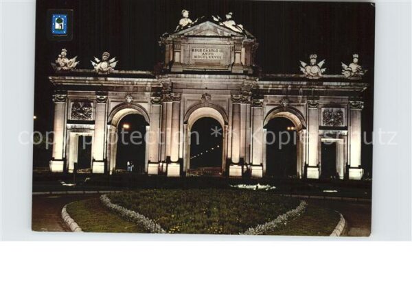 Madrid Spain Puerta de Alcala vista nocturna