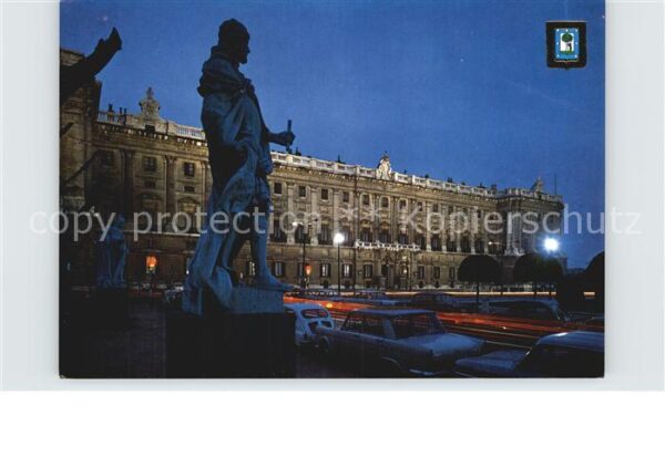Madrid Spain Plaza de Oriente Palacio Real de noche
