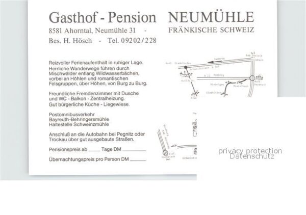 Ahorntal Gasthof Pension Neumühle Fränkische Sch – Bild 2